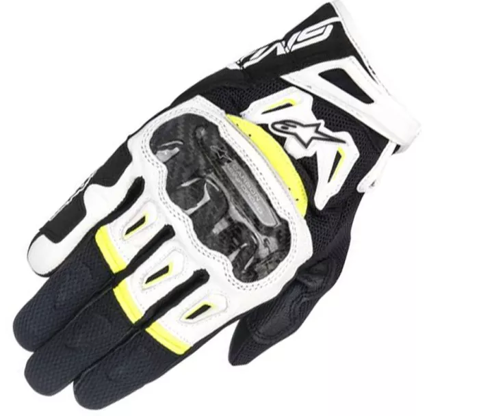 Rękawice motocyklowe Alpinestars SMX-2 Air carbon czarny/biały/żółty fluo rozmiar S