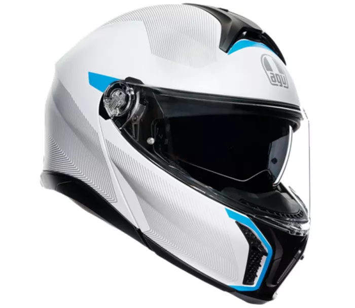 Kask motocyklowy AGV TOURMODULAR MULTI MPLK FREQUENCY LIGHT GREY / BLUE