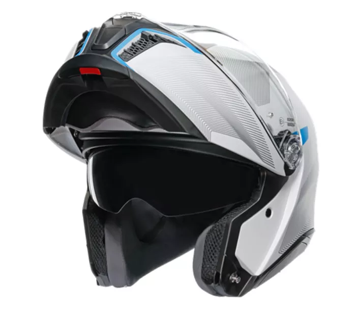 Kask motocyklowy AGV TOURMODULAR MULTI MPLK FREQUENCY LIGHT GREY / BLUE