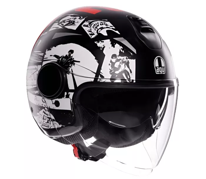 Kask motocyklowy AGV ETERES E2206 HISTORY MATT BLACK/WHITE/RED