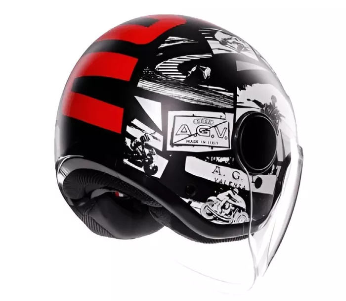 Kask motocyklowy AGV ETERES E2206 HISTORY MATT BLACK/WHITE/RED