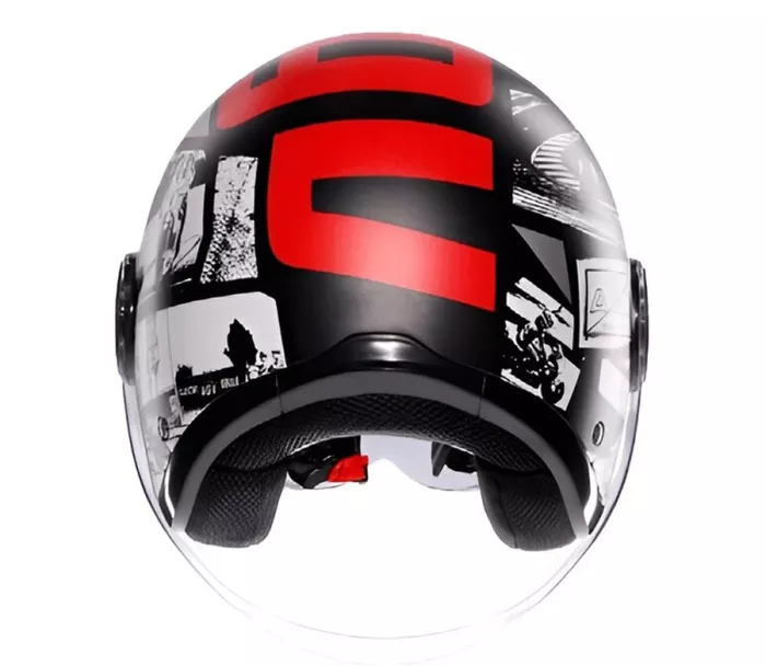 Kask motocyklowy AGV ETERES E2206 HISTORY MATT BLACK/WHITE/RED