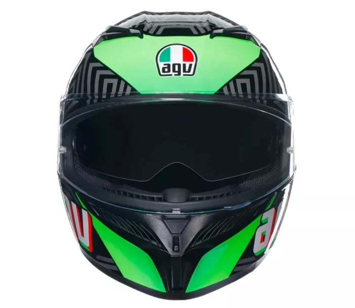 Kask motocyklowy AGV K3 E2206 KAMALEON BLACK/RED/GREEN