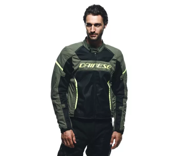 Kurtka męska Dainese AIR FRAME 3 TEX ARMY GREEN/BLACK/FLUO YELLOW