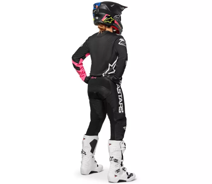 Damskie spodnie motocrossowe Alpinestars Stella Fluid spodnie czarno/różowe fluo