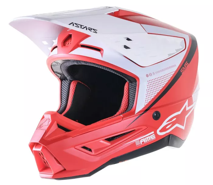 Kask motocrossowy Alpinestars S-M5 Rayon czerwono-biały mat