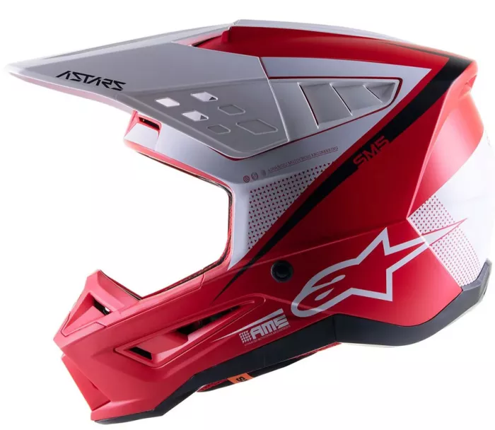 Kask motocrossowy Alpinestars S-M5 Rayon czerwono-biały mat