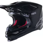 Kask motocrossowy Alpinestars S-M10 Supertech Solid czarny/błyszczący karbonowy