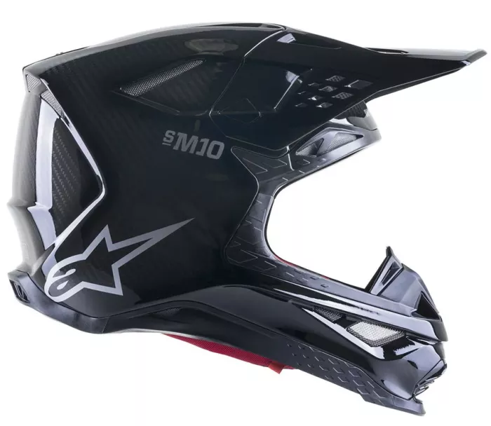 Kask motocrossowy Alpinestars S-M10 Supertech Solid czarny/błyszczący karbonowy