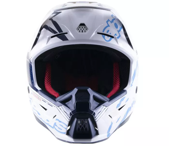 Kask motocrossowy Alpinestars S-M5 Action biało/niebieski połysk