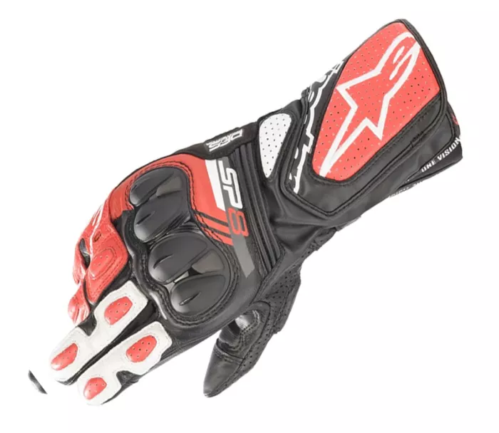 Rękawice motocyklowe Alpinestars SP-8 V3 czarno/białe/jasnoczerwone