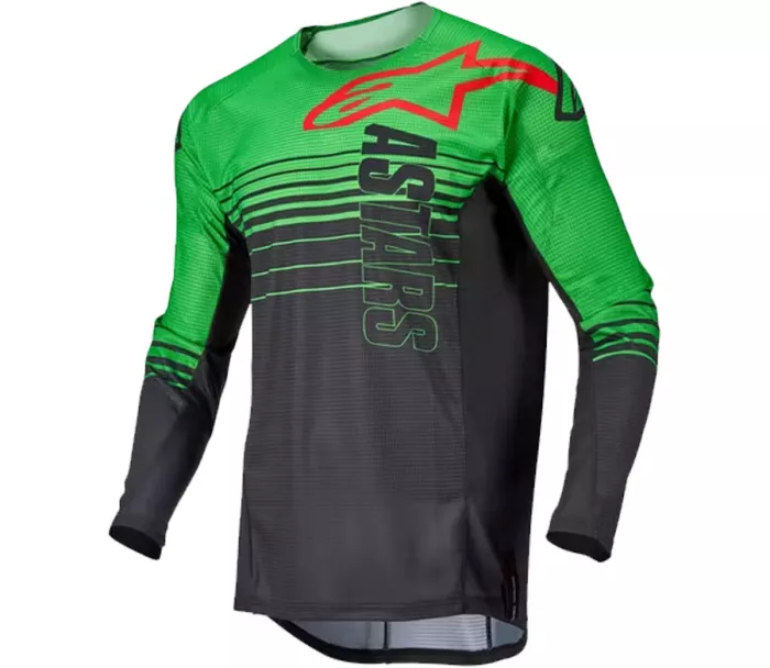 Koszulka motocrossowa Alpinestars Techstar Phantom antracyt / zielona koszulka