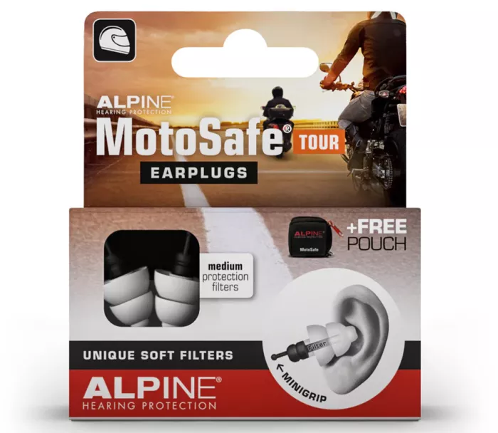 Zatyczki do uszu Alpine MotoSafe Tour z filtrem 80 dB