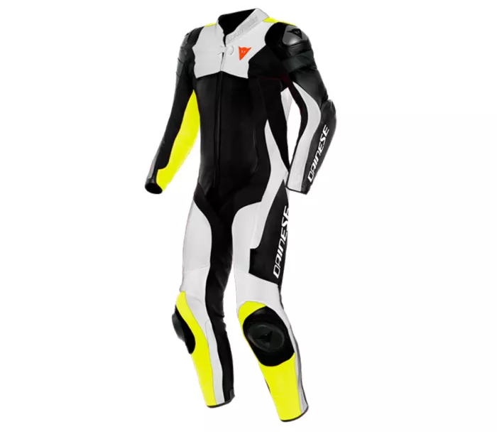 Kombinezon motocyklowy Dainese ASSEN 2 CZARNY / BIAŁY / ŻÓŁTY FLUO