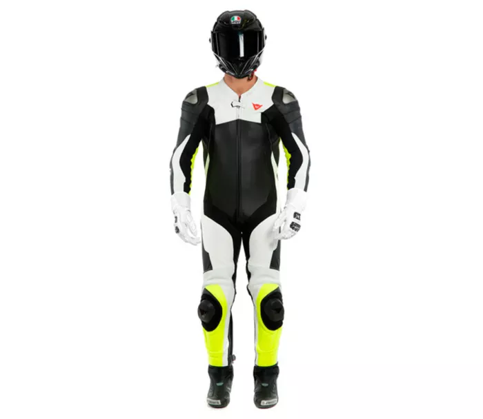 Kombinezon motocyklowy Dainese ASSEN 2 CZARNY / BIAŁY / ŻÓŁTY FLUO