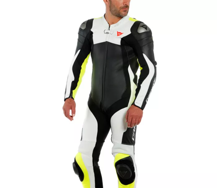 Kombinezon motocyklowy Dainese ASSEN 2 CZARNY / BIAŁY / ŻÓŁTY FLUO