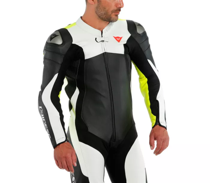 Kombinezon motocyklowy Dainese ASSEN 2 CZARNY / BIAŁY / ŻÓŁTY FLUO