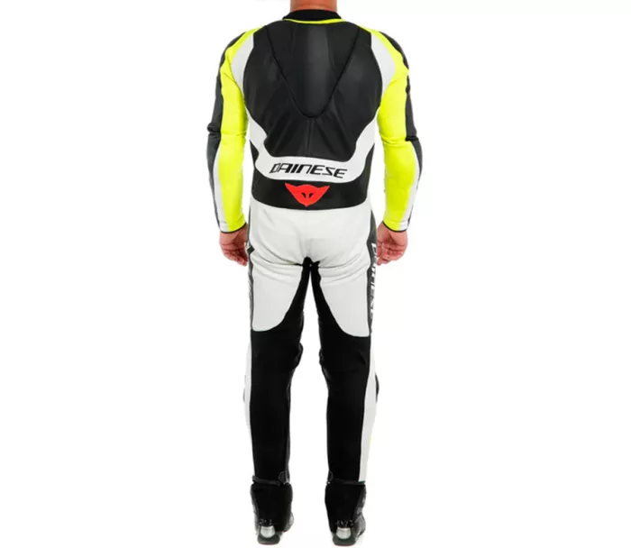 Kombinezon motocyklowy Dainese ASSEN 2 CZARNY / BIAŁY / ŻÓŁTY FLUO