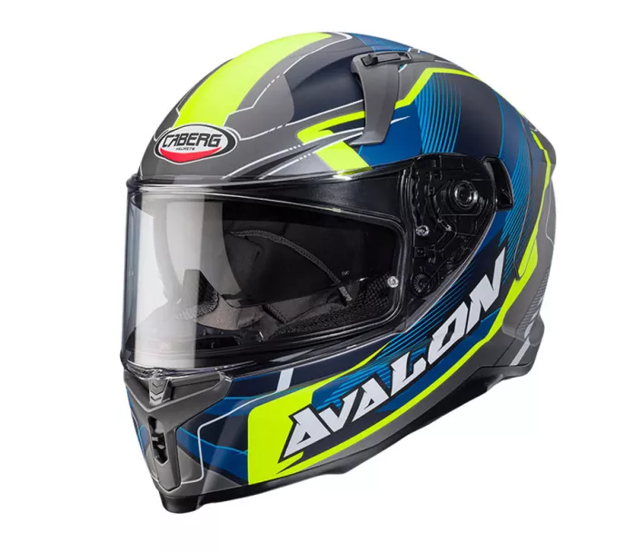 Kask motocyklowy Caberg Avalon X Optic matowy szary/niebieski/żółty fluo