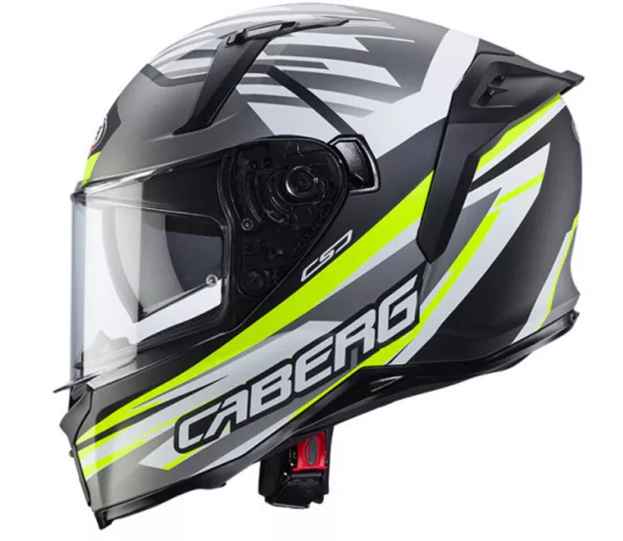 Kask motocyklowy Caberg Avalon X Kira matowy czarny/szary/żółty fluo