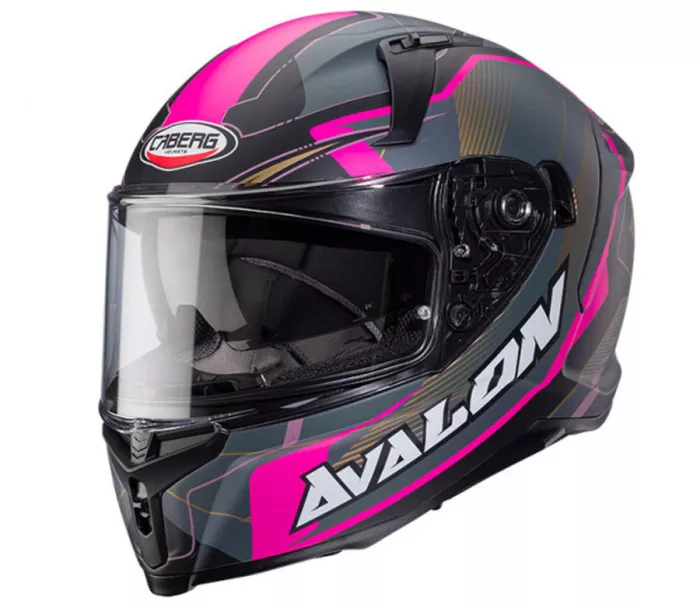 Kask motocyklowy Caberg Avalon X Optic matowy czarny/szary/fuksja