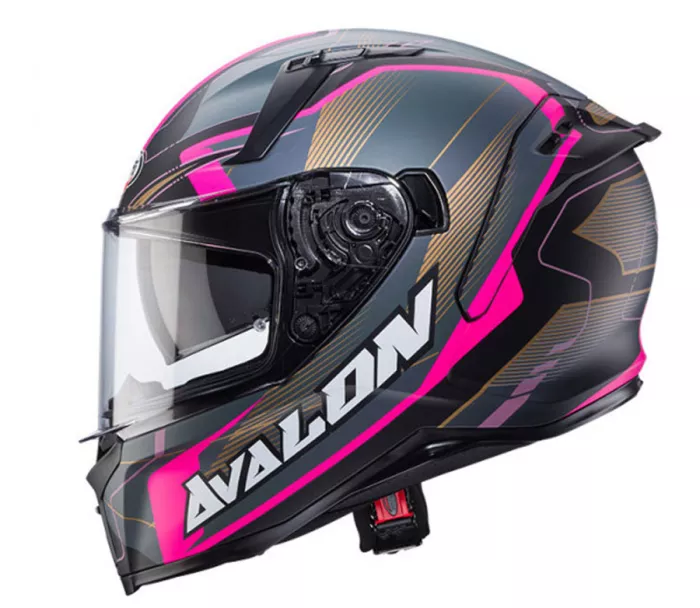 Kask motocyklowy Caberg Avalon X Optic matowy czarny/szary/fuksja