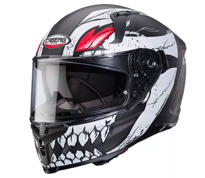 Kask motocyklowy Caberg Avalon X Punk matowy szary/biało/czerwony