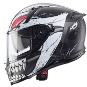 Kask motocyklowy Caberg Avalon X Punk matowy szary/biało/czerwony