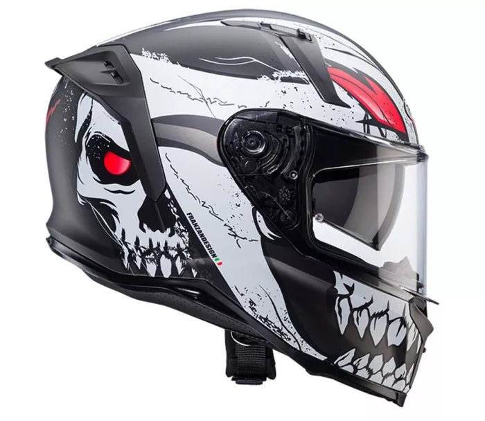 Kask motocyklowy Caberg Avalon X Punk matowy szary/biało/czerwony