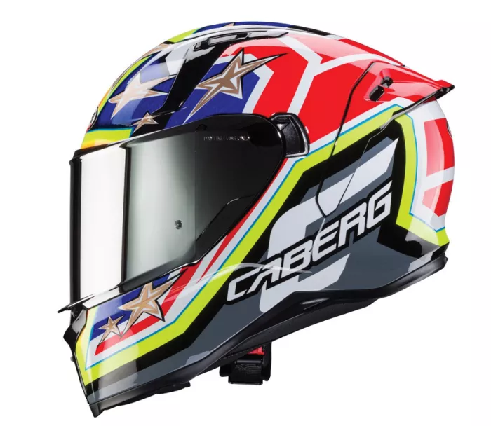 Kask motocyklowy Caberg Avalon X Track black/yellow fluo/red fluo/blue