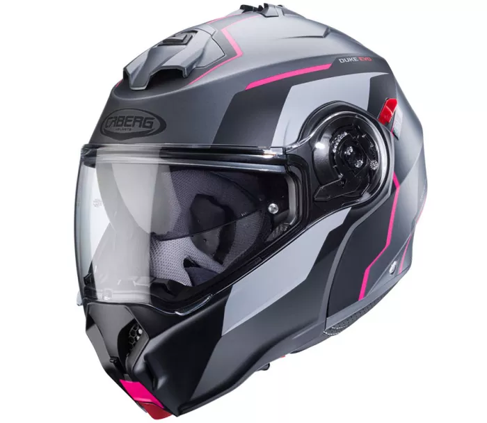 Kask motocyklowy Caberg Duke Evo Move matowy metal/czarny/fuksja