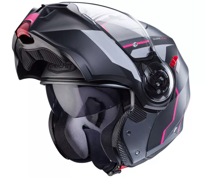 Kask motocyklowy Caberg Duke Evo Move matowy metal/czarny/fuksja