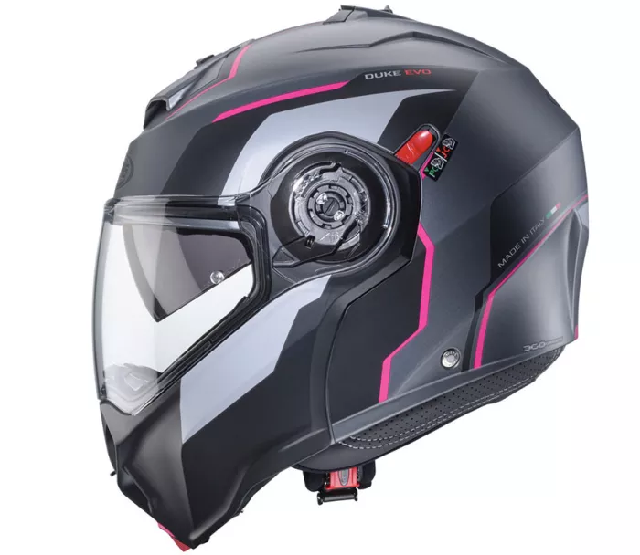 Kask motocyklowy Caberg Duke Evo Move matowy metal/czarny/fuksja