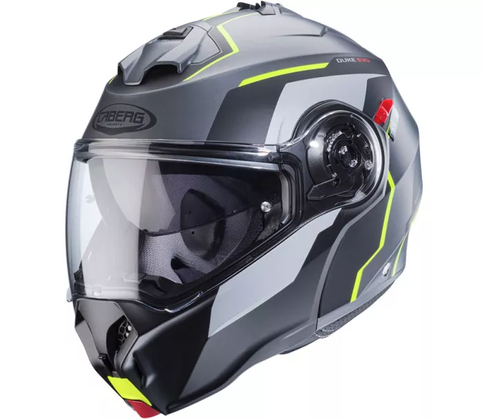 Kask motocyklowy Caberg Duke Evo Move matowy metal/czarno-żółty fluo