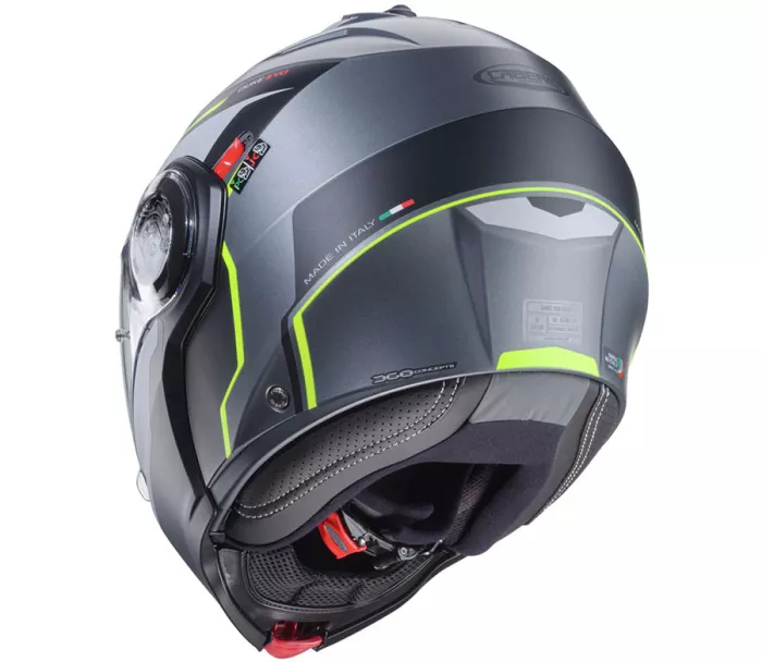 Kask motocyklowy Caberg Duke Evo Move matowy metal/czarno-żółty fluo