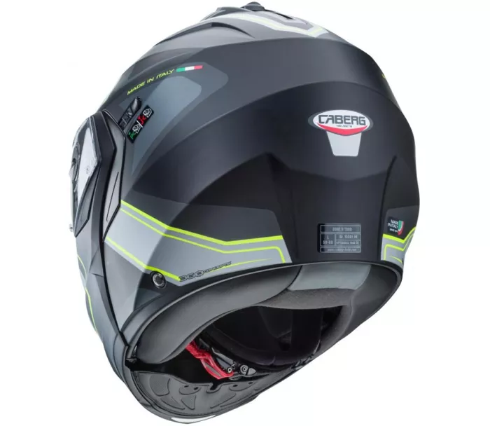 Kask motocyklowy Caberg Duke II Tour mat czarny / żółty fluo / antracyt / srebrny