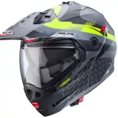 Kask motocyklowy Caberg Tourmax X Sarabe matt gun metal/czarno-żółty fluo