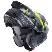 Kask motocyklowy Caberg Tourmax X Sarabe matt gun metal/czarno-żółty fluo