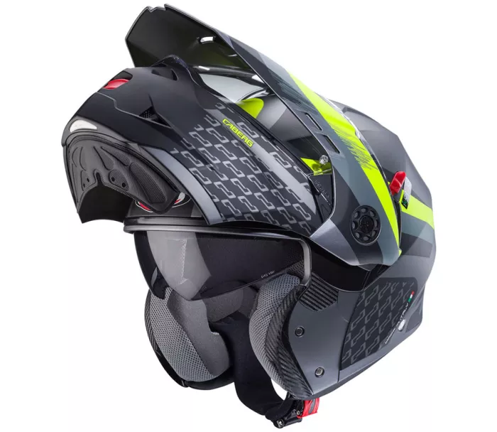 Kask motocyklowy Caberg Tourmax X Sarabe matt gun metal/czarno-żółty fluo