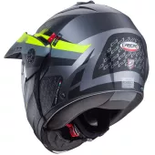 Kask motocyklowy Caberg Tourmax X Sarabe matt gun metal/czarno-żółty fluo