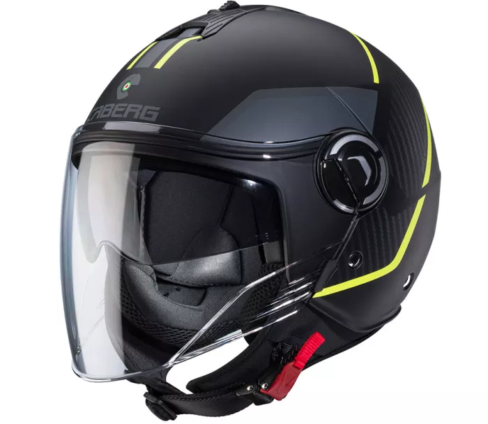 Kask motocyklowy Caberg Riviera V4X Geo matowy czarny/żółty fluo/antracyt