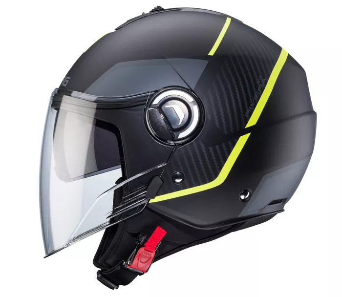 Kask motocyklowy Caberg Riviera V4X Geo matowy czarny/żółty fluo/antracyt