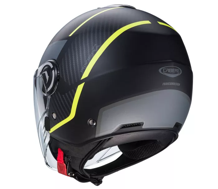 Kask motocyklowy Caberg Riviera V4X Geo matowy czarny/żółty fluo/antracyt