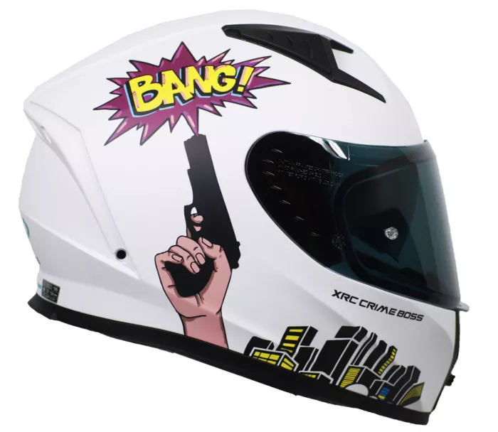 Kask motocyklowy XRC CRIME BOSS matt white