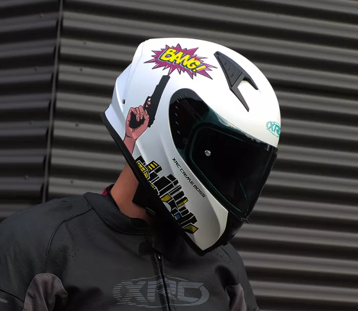 Kask motocyklowy XRC CRIME BOSS matt white