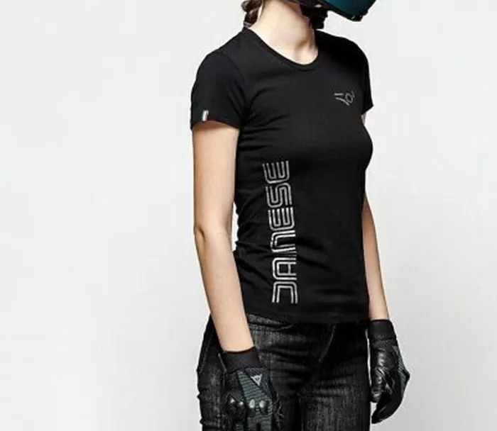 T-shirt damski Dainese ANNIVERSARY T-SHIRT LADY BLACK