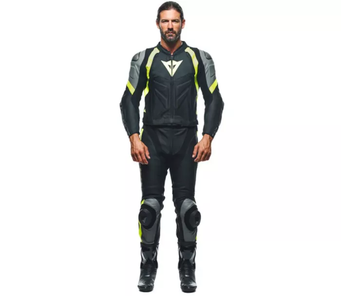 Kombinezon do motocykla Dainese AVRO 4 CZARNO-MATOWY/CHARCHOAL/FLUO/YELLOW