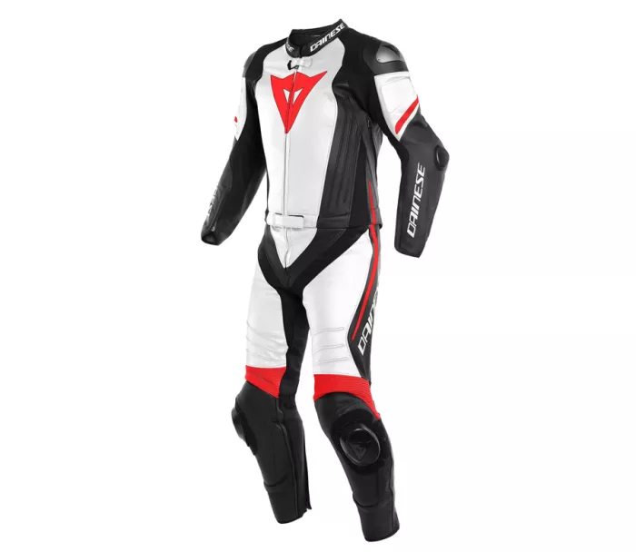 Kombinezon motocyklowy Dainese Laguna Seca 4 czarny mat / biały / fluo czerwony