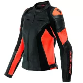 Damska kurtka motocyklowa Dainese RACING 4 BLACK / FLUO-RED