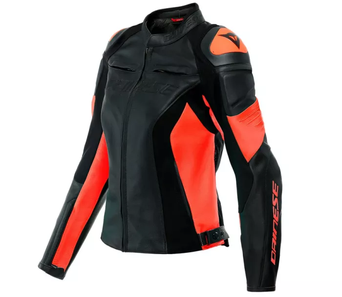 Damska kurtka motocyklowa Dainese RACING 4 BLACK / FLUO-RED